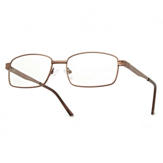 Męskie Oprawki korekcyjne zerówki okulary metalowe 639C brązowe